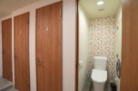 Toilets on each floor, divided into men's and women's.